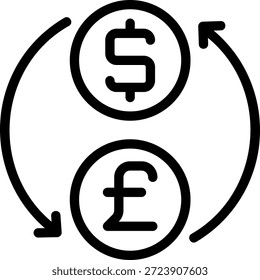 Vector de ilustración de icono de línea de moneda
