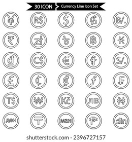 Currency Line Icon Pack, Vektorgrafiken