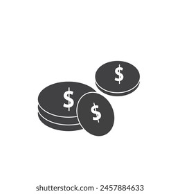 Moneda logo icono Vector diseño plano