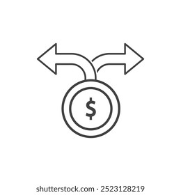 Diseño plano de Vector de icono de logotipo de moneda