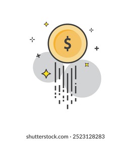 Currency logo icon vector flat design