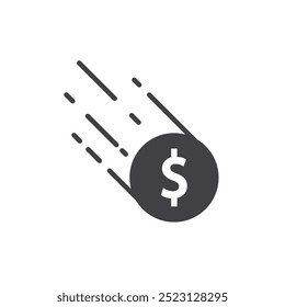 Diseño plano de Vector de icono de logotipo de moneda