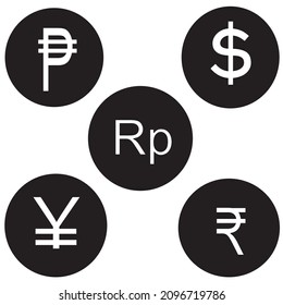 Currency Logo, Various kinds of currency logos from several countries 