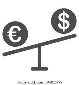 Currency Market vector icon. Style is flat symbol, gray color, rounded angles, white background.