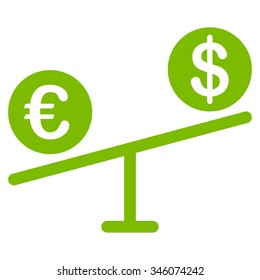 Currency Market vector icon. Style is flat symbol, eco green color, rounded angles, white background.