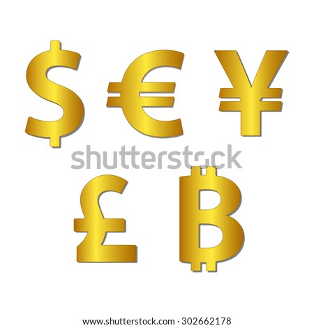 currency monetary symbols dollar euro yen stock vector (royalty free