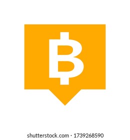 dinero de divisa tipo B en forma cuadrada de burbuja de voz para icono