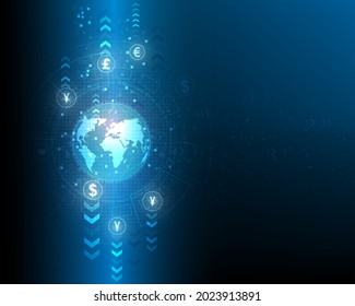 Currency money transfer global symbol illustration