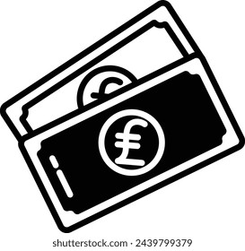 Glifo de nota de moneda e ilustración vectorial de línea