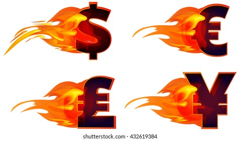 Currency on Fire - Illustration