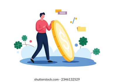 Kit de ilustración de la línea de marketing empresarial de vectores orientada a divisas