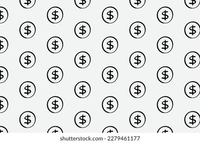 Currency Outline Icon Pattern With Symbol Logo