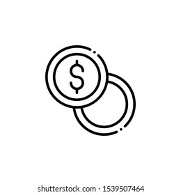 Currency outline icon. travel and tourism Illustration style.