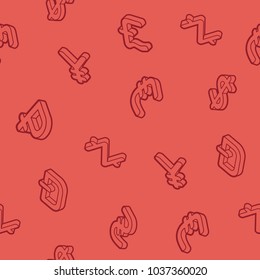 Currency outline isometric pattern