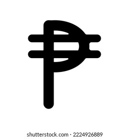 Currency Peso vector icon. Philippine currency symbol icon. Peso money icon.