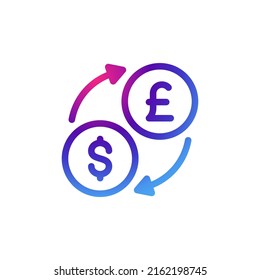 Icono de la libra de moneda con efecto morado degradado.