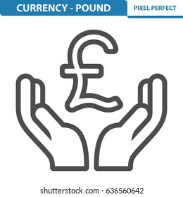 Currency - Pound Icon. Professional, pixel perfect icons optimized for both large and small resolutions. EPS 8 format. 12x size for preview.