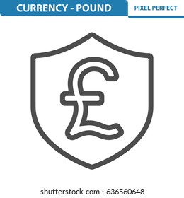 Currency - Pound Icon. Professional, pixel perfect icons optimized for both large and small resolutions. EPS 8 format. 12x size for preview.
