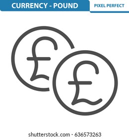Currency - Pound Icon. Professional, pixel perfect icons optimized for both large and small resolutions. EPS 8 format. 12x size for preview.
