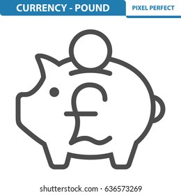 Currency - Pound Icon. Professional, pixel perfect icons optimized for both large and small resolutions. EPS 8 format. 12x size for preview.
