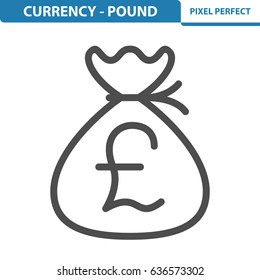 Currency - Pound Icon. Professional, pixel perfect icons optimized for both large and small resolutions. EPS 8 format. 12x size for preview.