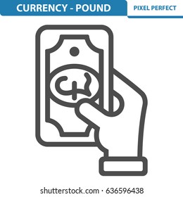 Currency - Pound Icon. Professional, pixel perfect icons optimized for both large and small resolutions. EPS 8 format. 12x size for preview.