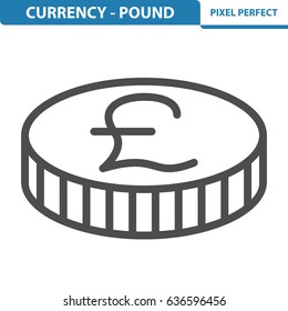 Currency - Pound Icon. Professional, pixel perfect icons optimized for both large and small resolutions. EPS 8 format. 12x size for preview.