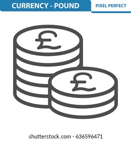 Currency - Pound Icon. Professional, pixel perfect icons optimized for both large and small resolutions. EPS 8 format. 12x size for preview.