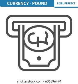 Currency - Pound Icon. Professional, pixel perfect icons optimized for both large and small resolutions. EPS 8 format. 12x size for preview.