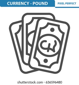 Currency - Pound Icon. Professional, pixel perfect icons optimized for both large and small resolutions. EPS 8 format. 12x size for preview.