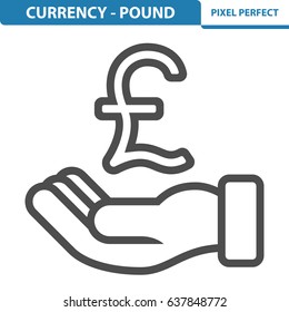 Currency - Pound Icon. Professional, pixel perfect icons optimized for both large and small resolutions. EPS 8 format. 12x size for preview.