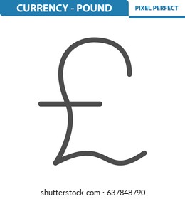 Currency - Pound Icon. Professional, pixel perfect icons optimized for both large and small resolutions. EPS 8 format. 12x size for preview.
