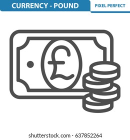 Currency - Pound Icon. Professional, pixel perfect icons optimized for both large and small resolutions. EPS 8 format. 12x size for preview.