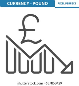 Currency - Pound Icon. Professional, pixel perfect icons optimized for both large and small resolutions. EPS 8 format. 12x size for preview.