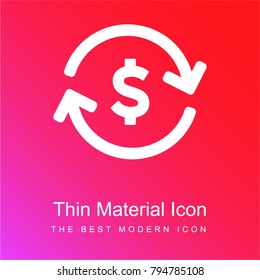Currency Rates red and pink gradient material white icon minimal design