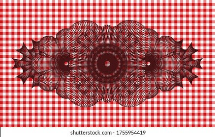 Bandera de manteles de cuadros rojos. Restaurante de delicado ambiente. Ilustración vectorial. 
