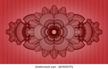 emblema de color rojo de la moneda. Barras de fondo apuesto. Ilustración vectorial. 