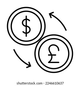 Currency Related Vector Line Icons. Contains such Icons as Exchange Rate and Currency Forecast, Change Graph