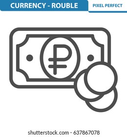 Currency - Rouble Icon. Professional, pixel perfect icons optimized for both large and small resolutions. EPS 8 format. 12x size for preview.