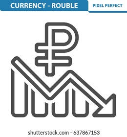 Currency - Rouble Icon. Professional, pixel perfect icons optimized for both large and small resolutions. EPS 8 format. 12x size for preview.