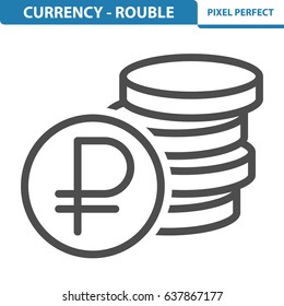 Currency - Rouble Icon. Professional, pixel perfect icons optimized for both large and small resolutions. EPS 8 format. 12x size for preview.