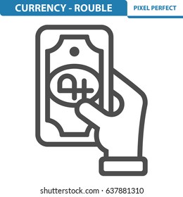 Currency - Rouble Icon. Professional, pixel perfect icons optimized for both large and small resolutions. EPS 8 format. 12x size for preview.