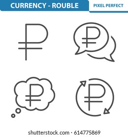 Currency - Rouble Icons. Professional, pixel perfect icons optimized for both large and small resolutions. EPS 8 format. 5x size for preview.