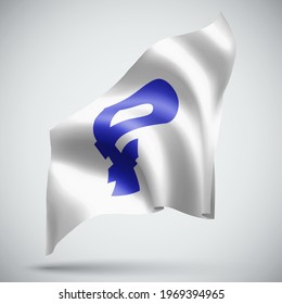 currency rubles on vector 3d flag isolated on white background