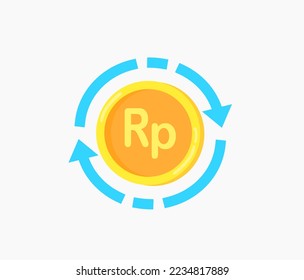 Juego de iconos de cambio de moneda rupia
