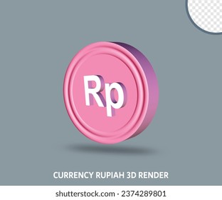 signo de marca de rupia de moneda 3D