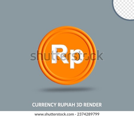 currency rupiah mark sign 3D render