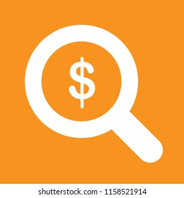 currency search icon stock vector illustration, EPS10.