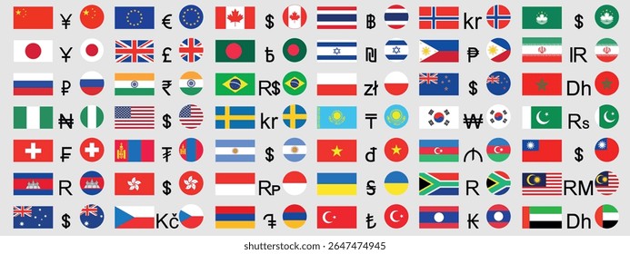 Conjunto de divisas. Moneda aislada sobre fondo blanco