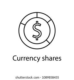currency shares icon. Element of web icon with name for mobile concept and web apps. Detailed currency shares icon can be used for web and mobile. Premium icon on white background